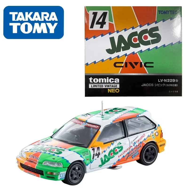 TAKARA TOMY TOMYTEC Tomica 1/64 TLV-N229b Honda JACCST CIVIC Limited Edition Alloy Toy Motor Diecast Metal Model Gift