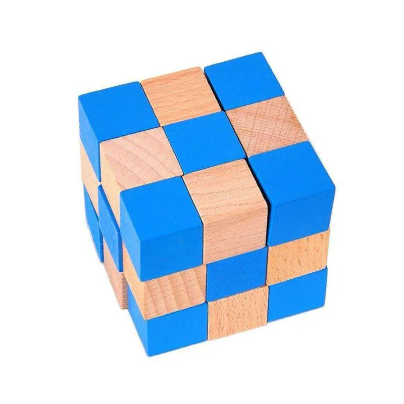 Square Snake Cube Wooden Brain Teaser Puzzles for Adults & Kids IQ Logic Training Problem Solving Toys Educational Fun Challenge view 4