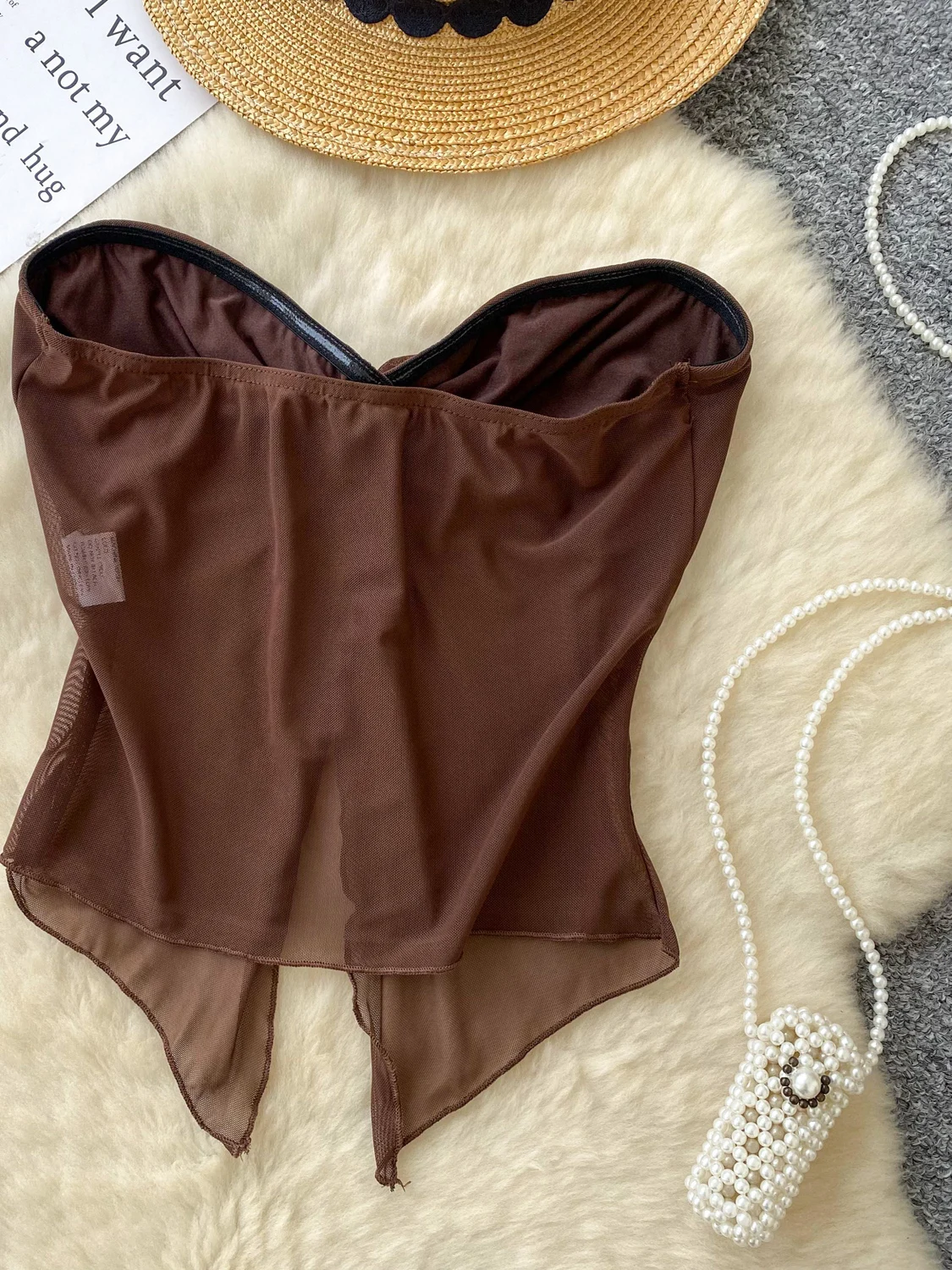 Summer Sexy Knotl Svel Me Top Women's Vest Design Sensual Pure Desire Open Split Bustier Sle Commute Faion