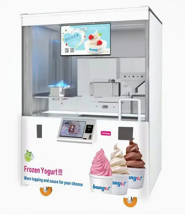 Customized Automatic Coin Operated Soft Serve Ice Cream Vending Machine 24 Hours Service Self Vending Machine for Business