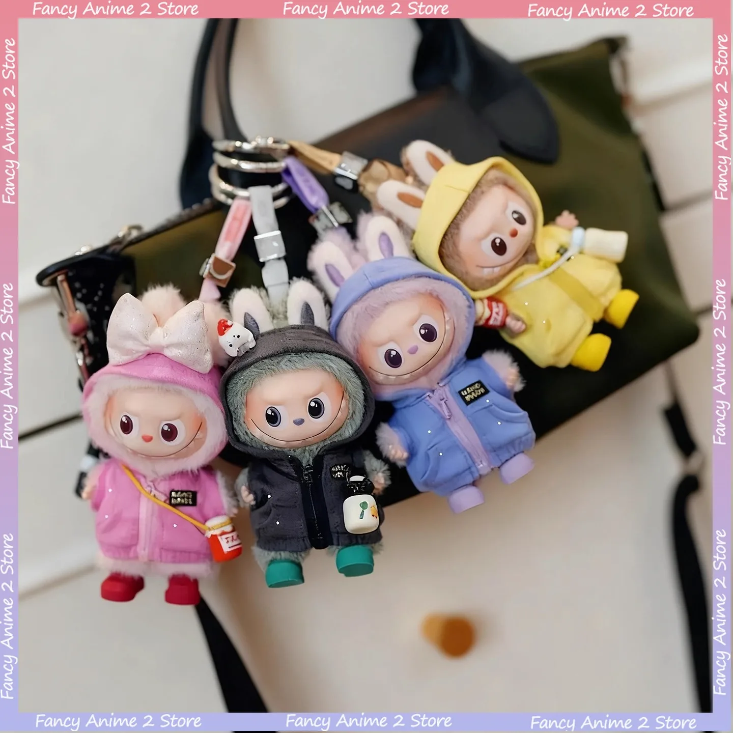 

For Mini Labubu 4.0 Plush Doll Hooded Jacket Set with Shoes Clothing Outfit for Love Serie Doll Clothes DIY Fashion Accessories