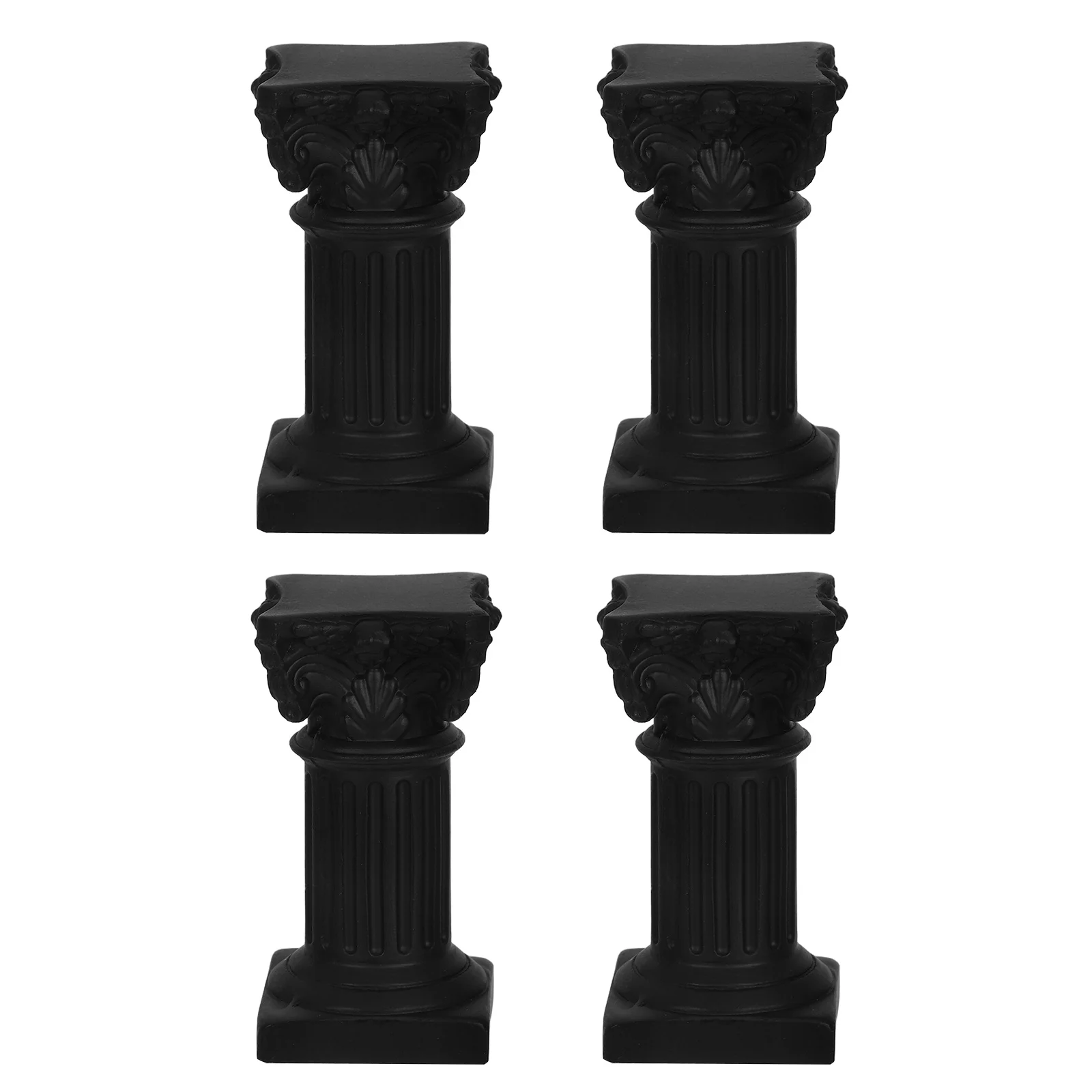 

4pcs Mini Roman Column Pedestal Resin Holder Statue Decor Wedding Christmas Table Pillar Base Micro Landscape Home