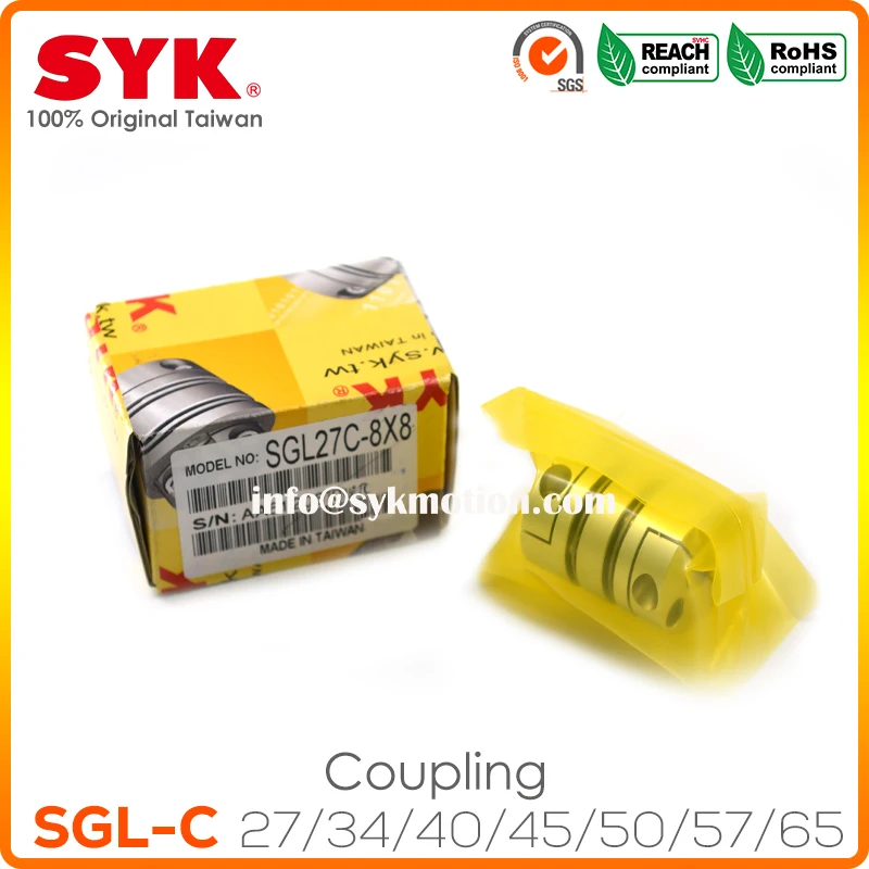 

SYK Premium SGL-C Aluminum Alloy Coupler HIWIN TBI Ball Screw Servo Motor Clamp Double Disks Type High Precision Zero Backlash