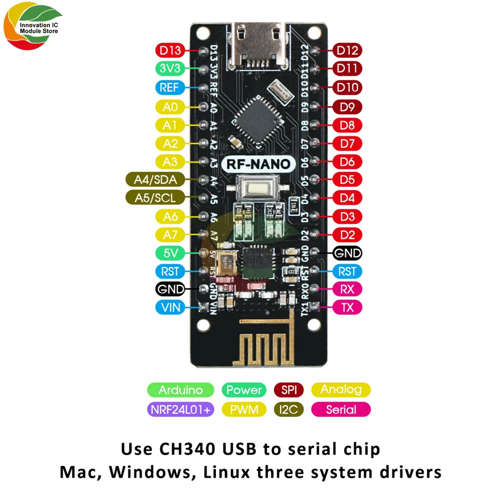 NANO V3.0 CH340G NRF24L01 ESP8266 ESP-12E ESP-12 CP2102 CH340 WIFI Development Module Prototype Shield V.5 PCB Expansion Board