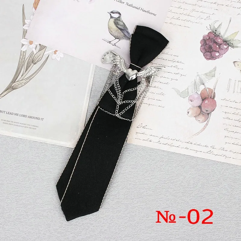 Handgemachte schwarze Band Krawatte Kristall Strass Schmuck Männer Shirts heiße neue Mädchen Jungen Kragen Krawatten Schuluniform Frauen Krawatte – Detail 3