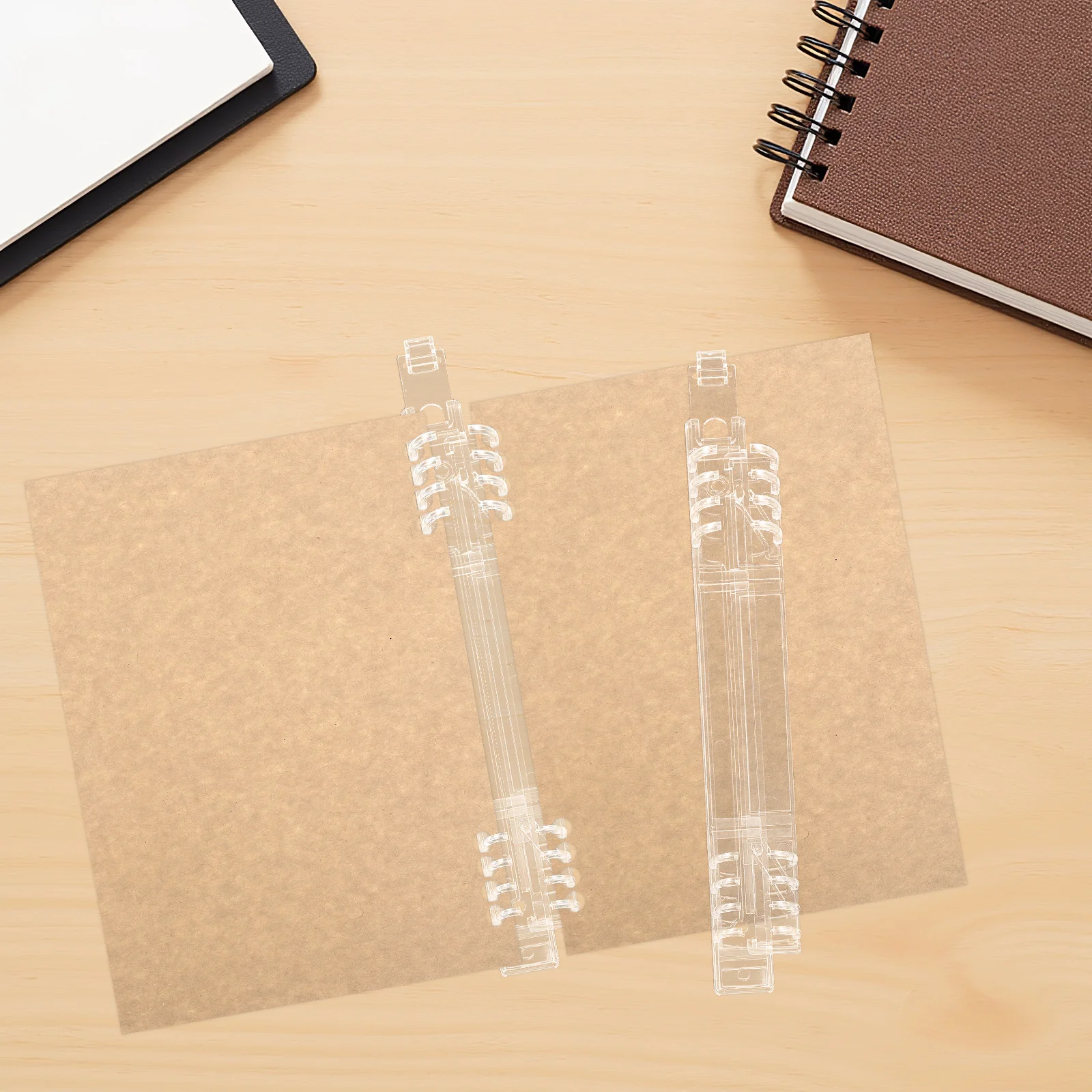 10 pièces Transparent 8 anneaux de reliure pour papier A5 peigne en plastique Clips de reliure 100 feuilles capacité ouvrable spirale reliure anneaux