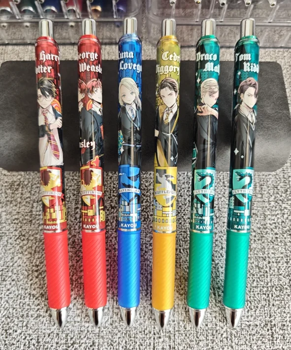 Bolígrafo Original de Harry Potter con caja ciega, bolígrafo neutro de clic periférico bidimensional de anime, bolígrafo de tinta negra de secado rápido