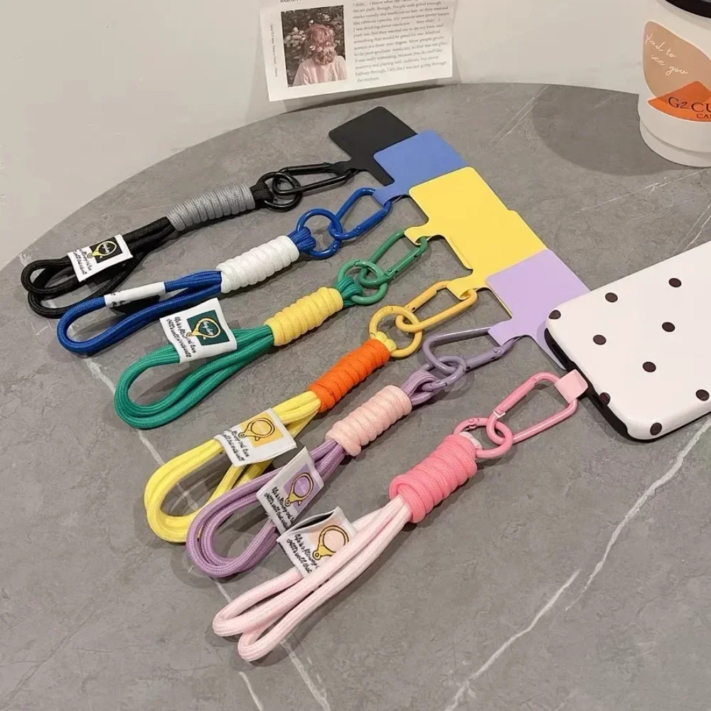 Color Combination Short Mobile Phone Lanyard Can Be Portable Anti-release Rope Hanging Wrist Pendant Clip Hanging Decoration