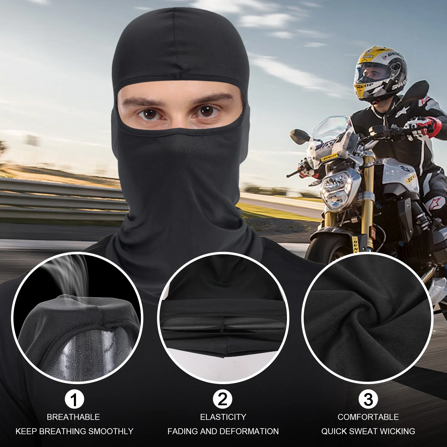 Cycling Mask Bicycle Full Face Cover Motorcycle Face Mask UV Protection Breathable Cool Universal Sports Scarf Outdoor Equipment