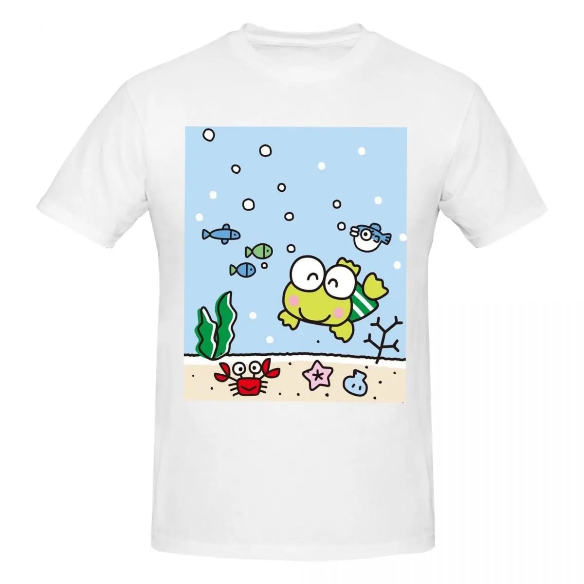 Kero Kero Keroppi T-Shirt for Men Cotton Oversized T Shirts Men's Tees Short Crew Neck Summer Clothes Tops S-6XL