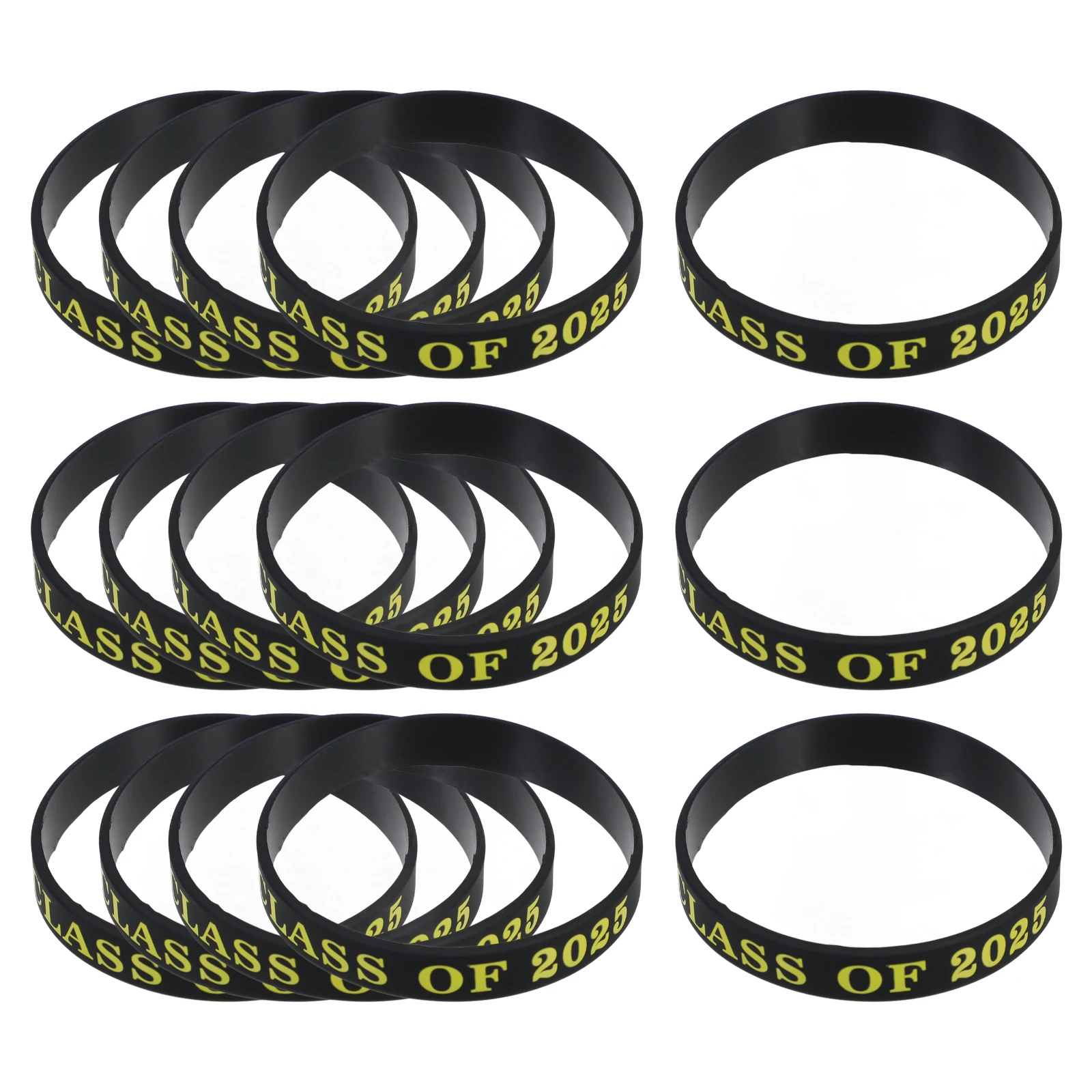 

24pcs Graduation Silicone Bracelets Wristbands Class of 2025 Party Favors Keepsake Supplies Events Students Sports Gel Campus