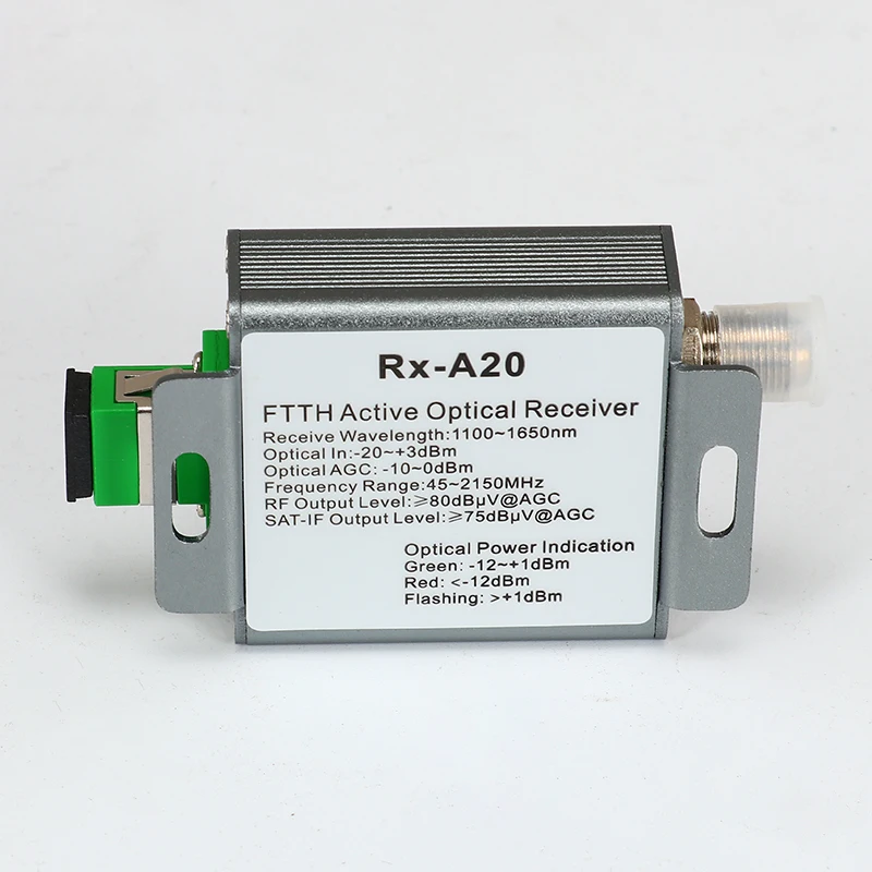 Receptor óptico activo de fibra óptica Ftth, transmisor de Tv por Cable satelital de 1550nm a Rf