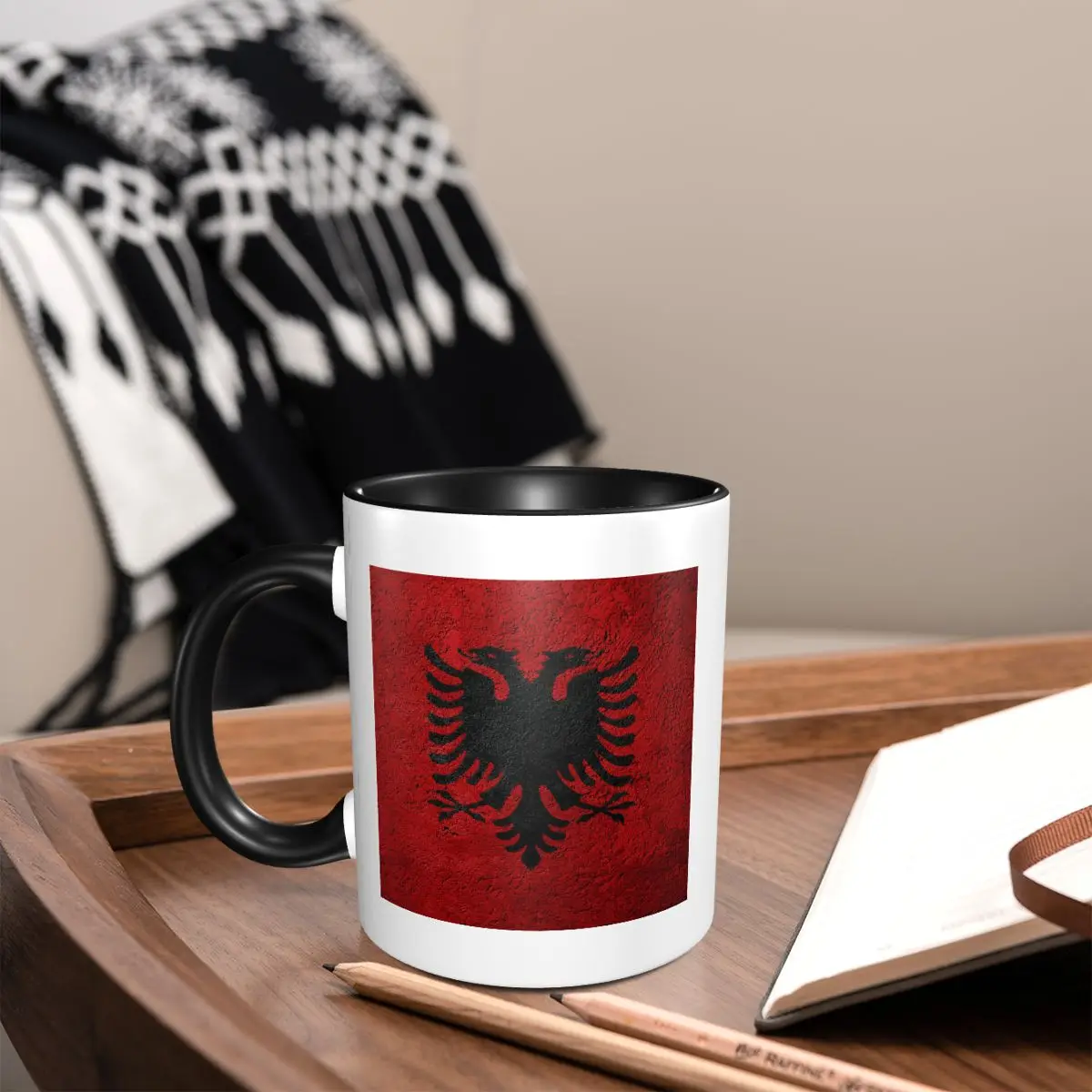 Albania Flag Mug Funny Ceramic Coffee Cups Tea Mugs Milk Cup Drinkware Gifts for Woman Man