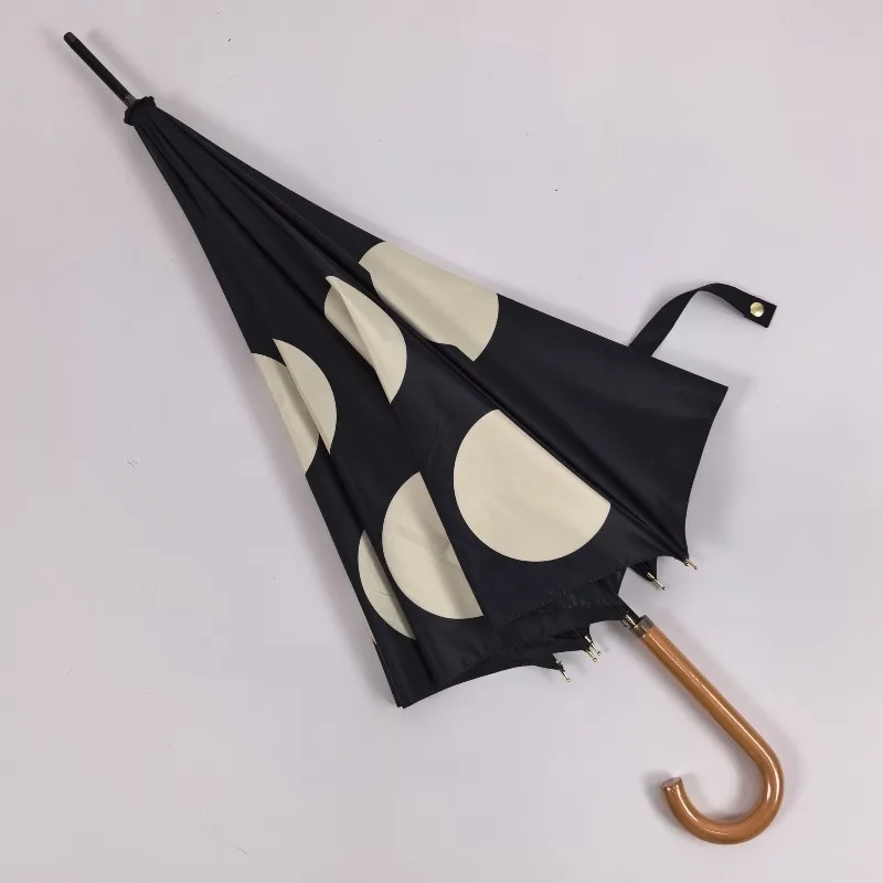 Portable Uv Umbrella Vinyl Manual Umbrella Windproof Strong Long Handle Umbrellas Household Merchandises Rain Gear Accessories