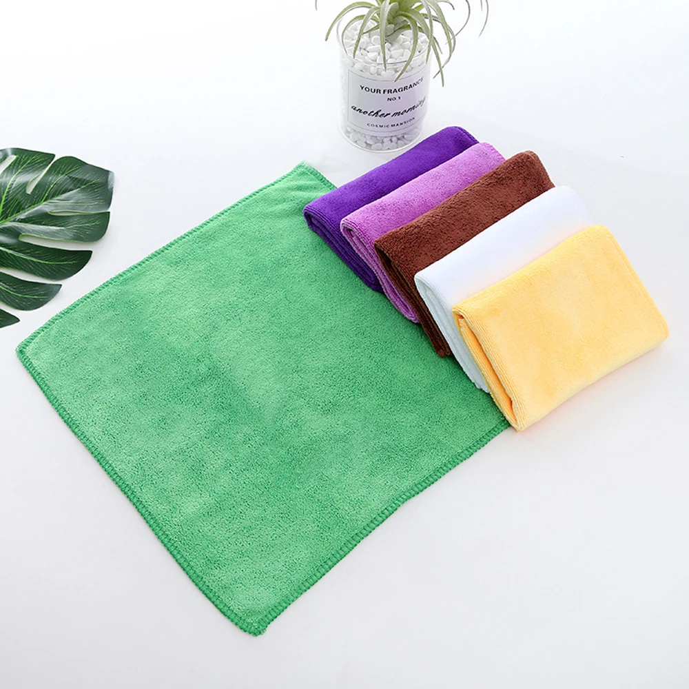 Square Towel Colorful Microfiber Hand Towel 30x30cm Soft and Thick Pendable Fiber Kitchen Cleaning Cloth 12PCS