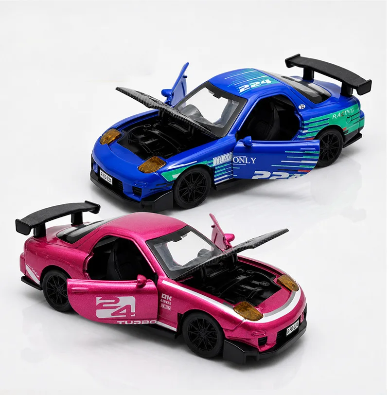 1:36 NISSAN GTR & RX7 MX5 Spielzeugauto mit zu öffnenden Türen, Rückziehfunktion, bemaltes Sammlerstück, ideales Geburtstagsgeschenk für Kinder – Detail 5