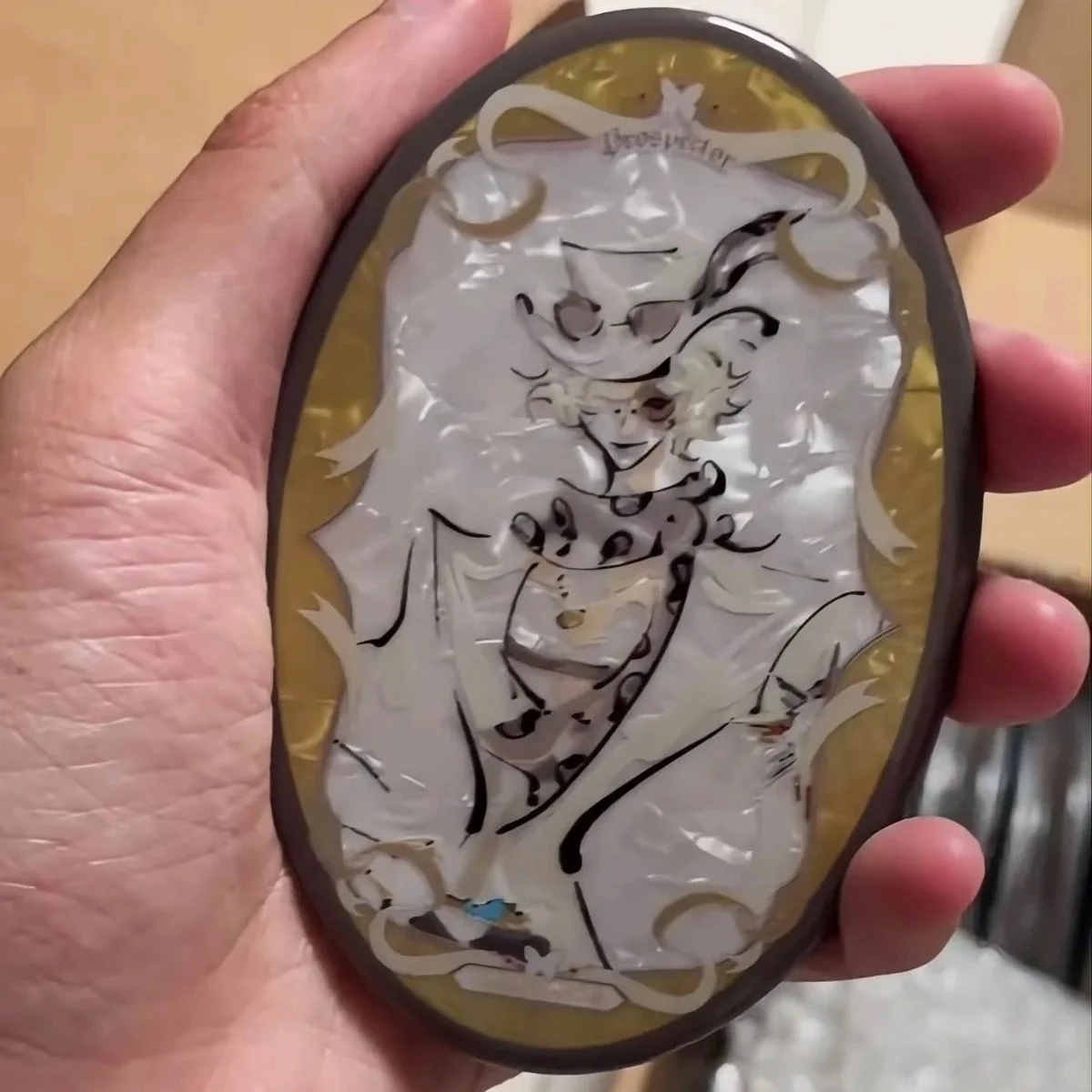 Identity 5: Fandougu 作曲家エクスプローラー少女楕円形ダブル フラッシュ バー自家製周囲のキビ バッジ