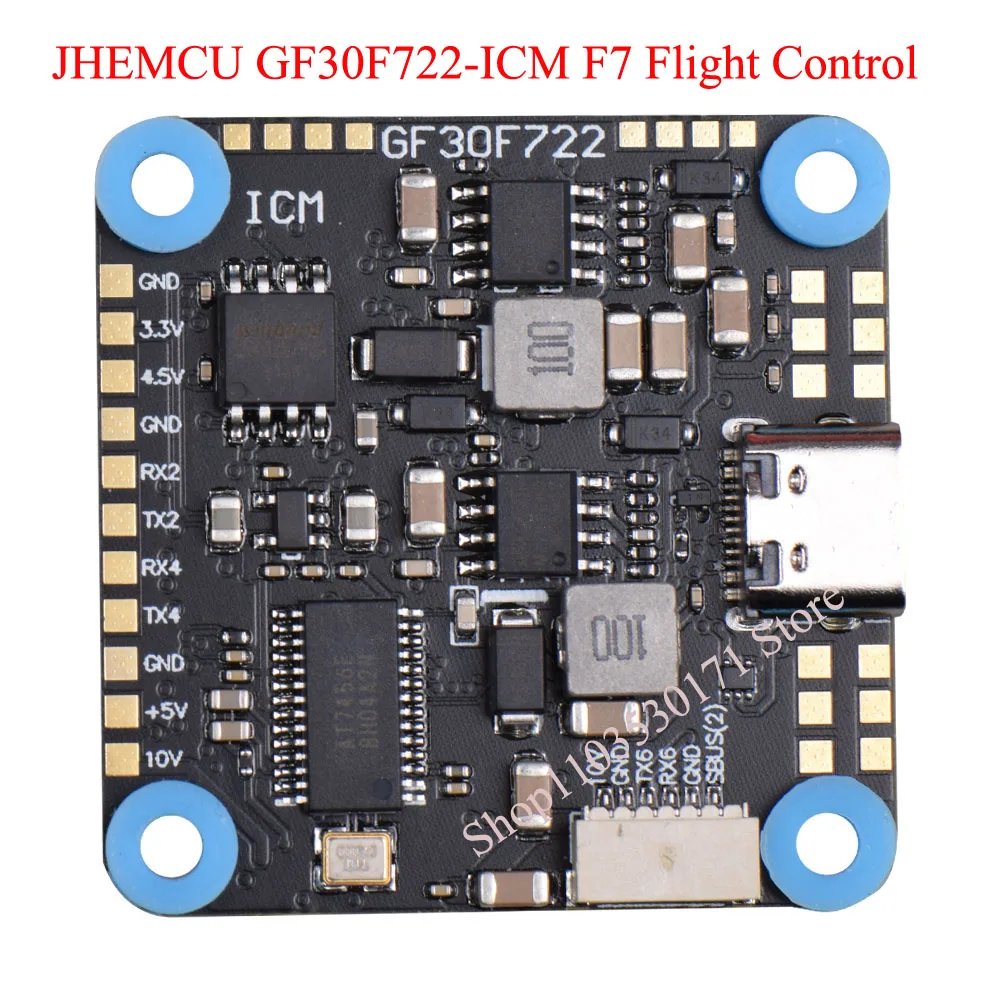 

Stock JHEMCU GF30F722-ICM F7 Flight Control Dual BEC 5V 10V OSD HD 3-8S Input 30X30mm for RC FPV Freestyle HD Drone DIY Parts