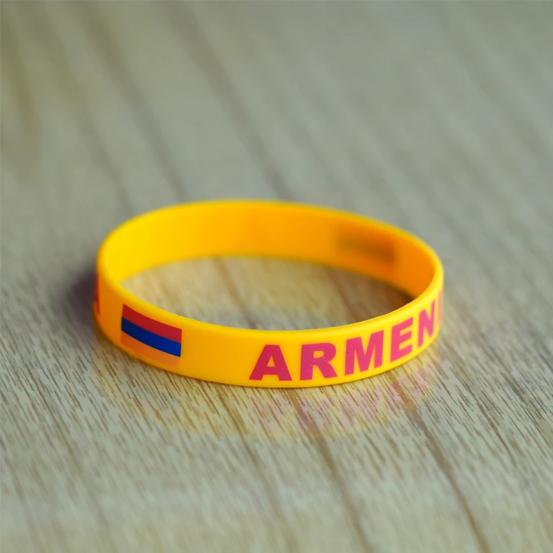 سوار معصم رياضي من السيليكون مع علم مخصص ، سوار ، شريط مطاطي ، علم وطني ، إكسسوار أزياء تذكارية ، 2 * *
