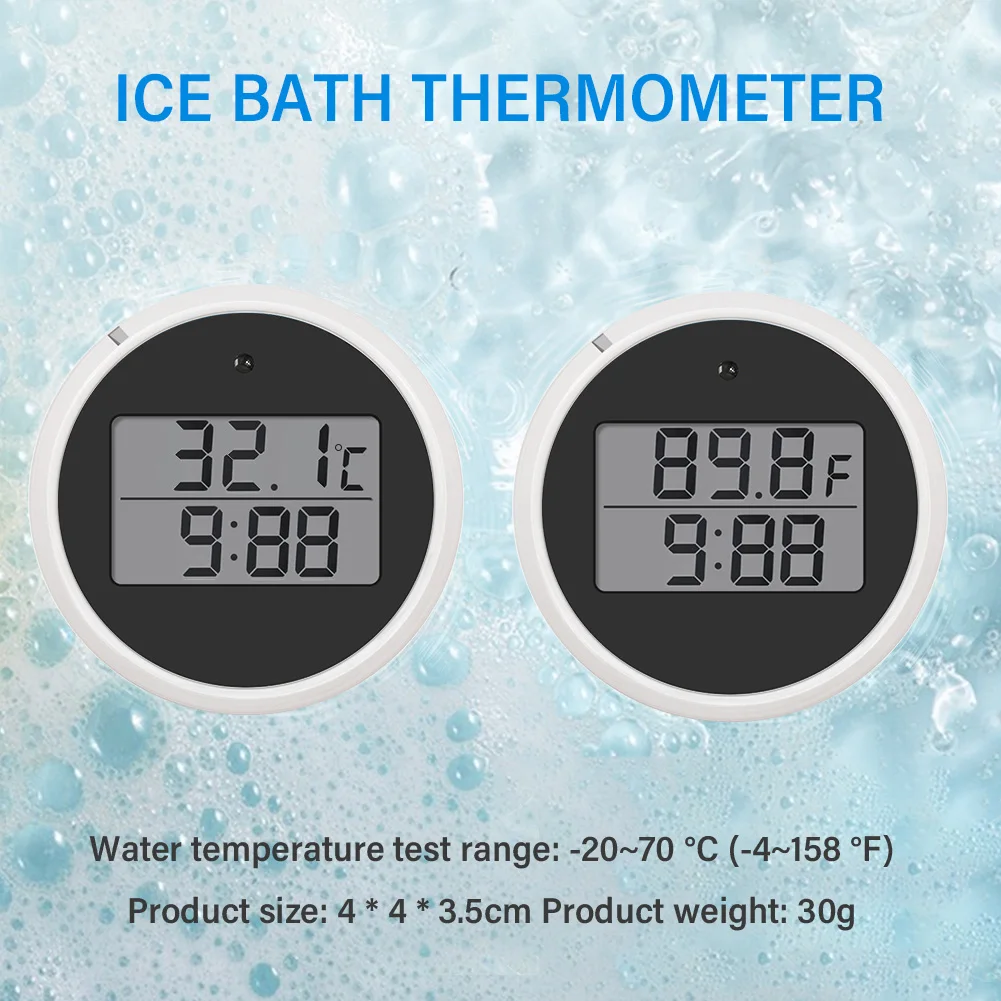 Ice Bath Thermometer With High And Low Temperature Alarm Timer Floating Thermometer IP67 Waterproof Float Pool Thermometer