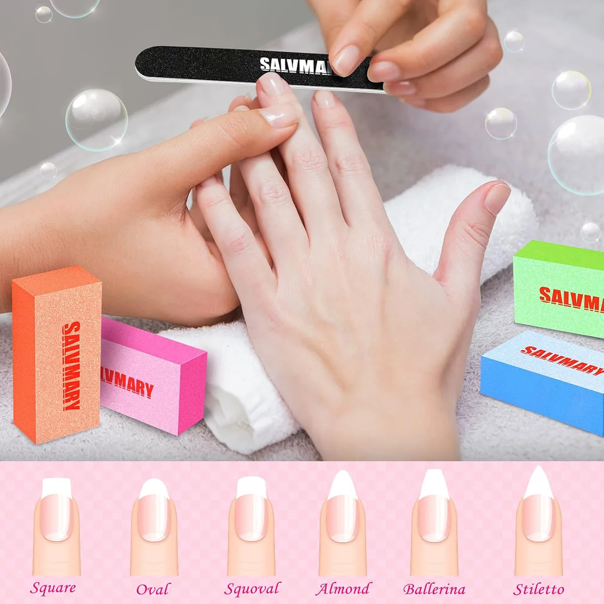 ชุดแต่งเล็บที่ทนทานตะไบเล็บและบัฟเฟอร์ขัดชุด 8 ชิ้น/แพ็ค