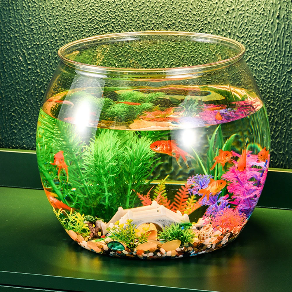 Transparent Plastic Fish Bowl Shatterproof Table Terrarium Decor 2 Sizes Without Burrs Multipurpose for for Home Desk Decoration