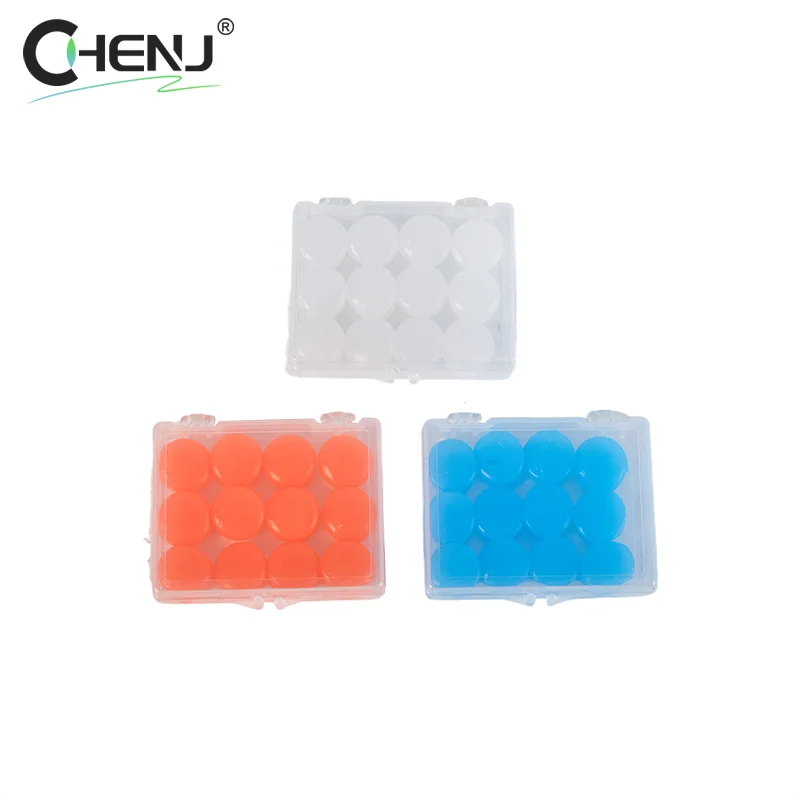 12PCS/Box Silicone Ear Plug Reusable Wax Earplugs Swimming Moldable Earplugs Noise Reduction Cancelling Sleeping Protection