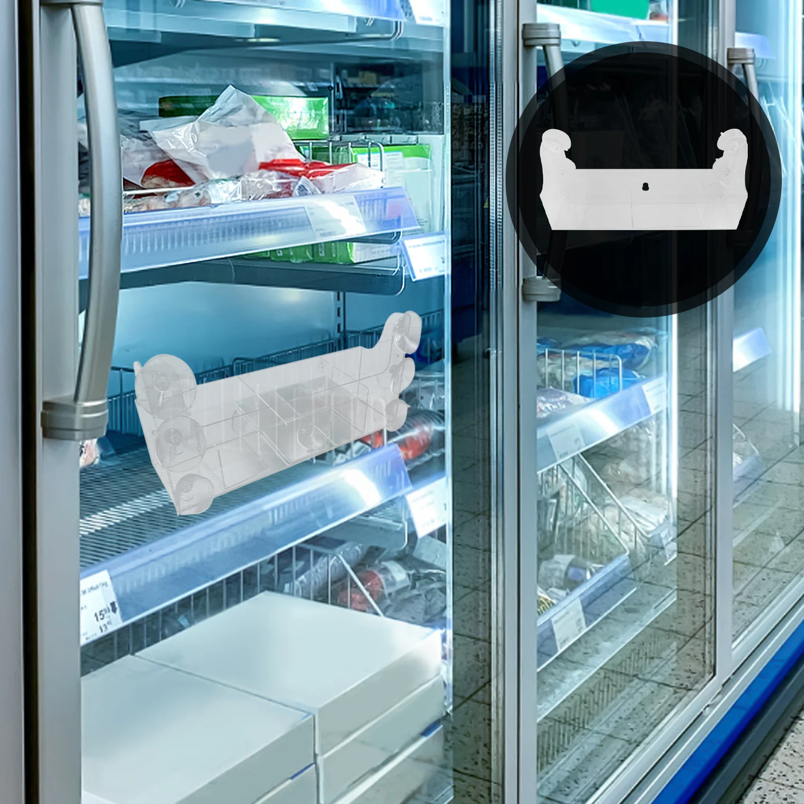 

5pcs Adjustable Fridge Divider Clear Sucker Storage Rack Removable Compartments For Refrigerator Door Organizer Tea Candy