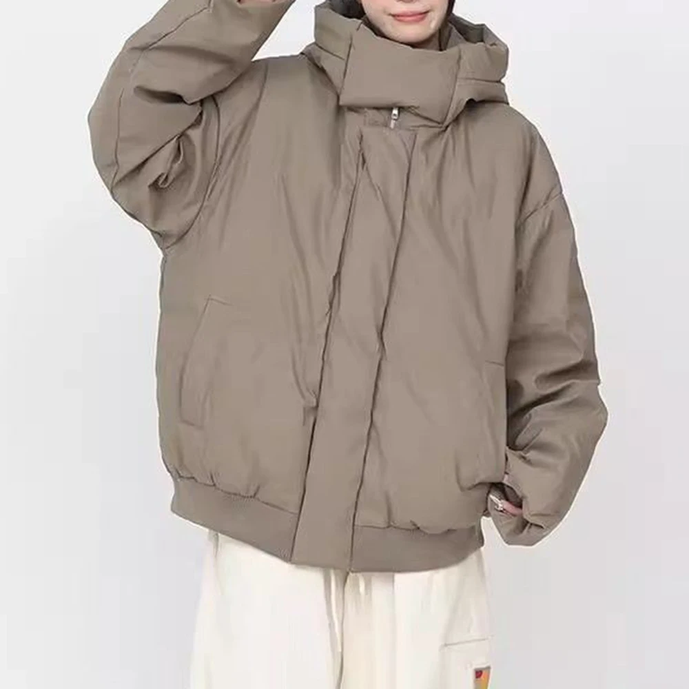 

Mens Imitation Silk Cotton Jacket Classic Plain Jacket Spring Winter Streetwear Fashion Youth Campus Valentines Jacket Unisex