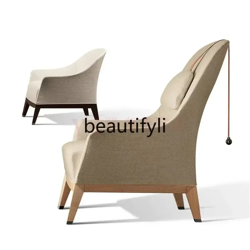 

Sales Department Reception Leisure Chair Nordic Single Chair Italian Light Luxury Modern Solid Wood Sofa ChairEsmt163