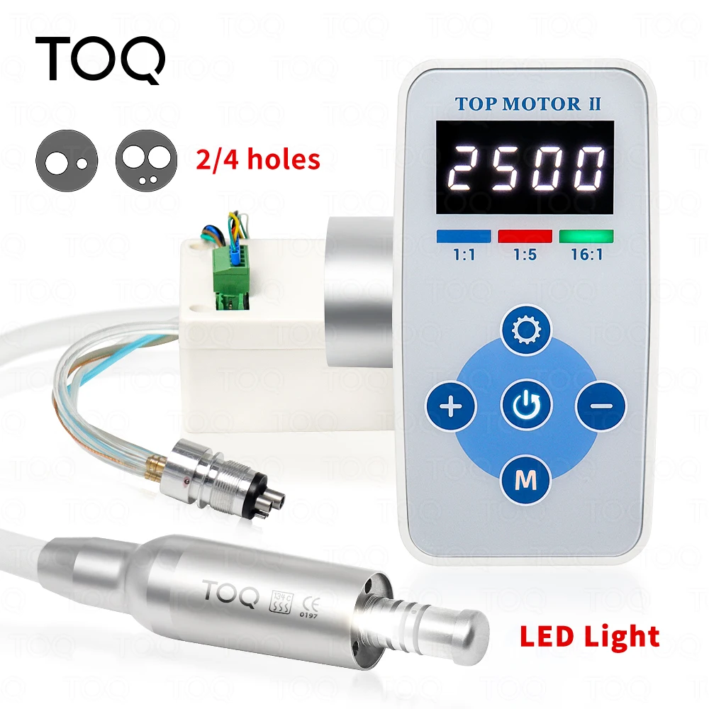 Dental Brushless Electric Motor with Internal Water Spray and LED Connector Portable Micromotor for Fiber Optic 1:1 1:5 4:1 16:1