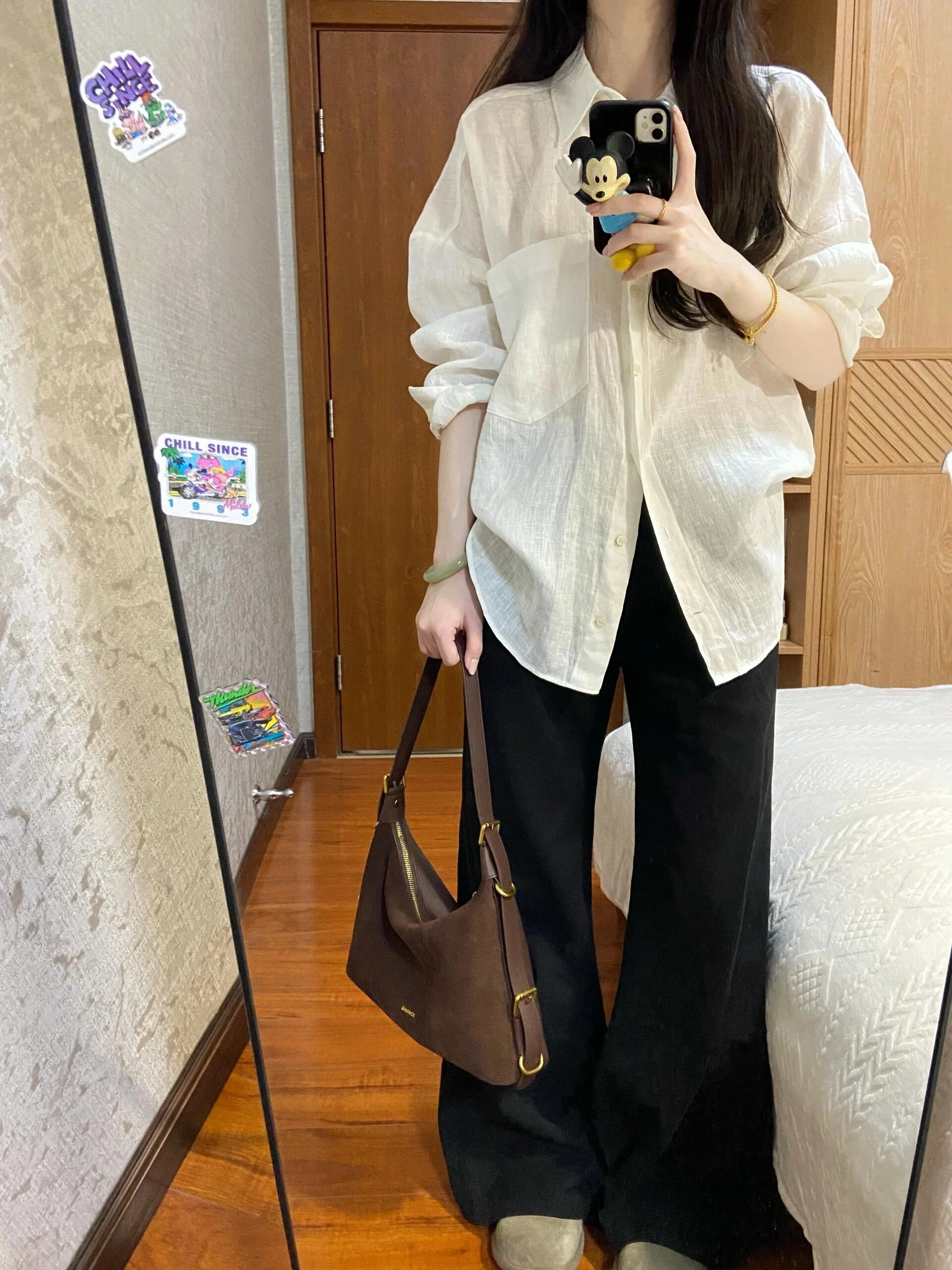 

White Silk Ice Women's Shirt Spring Summer New Style Luxury Light Sensation Sunscreen Long Sleeve French Style Loose Fit ...