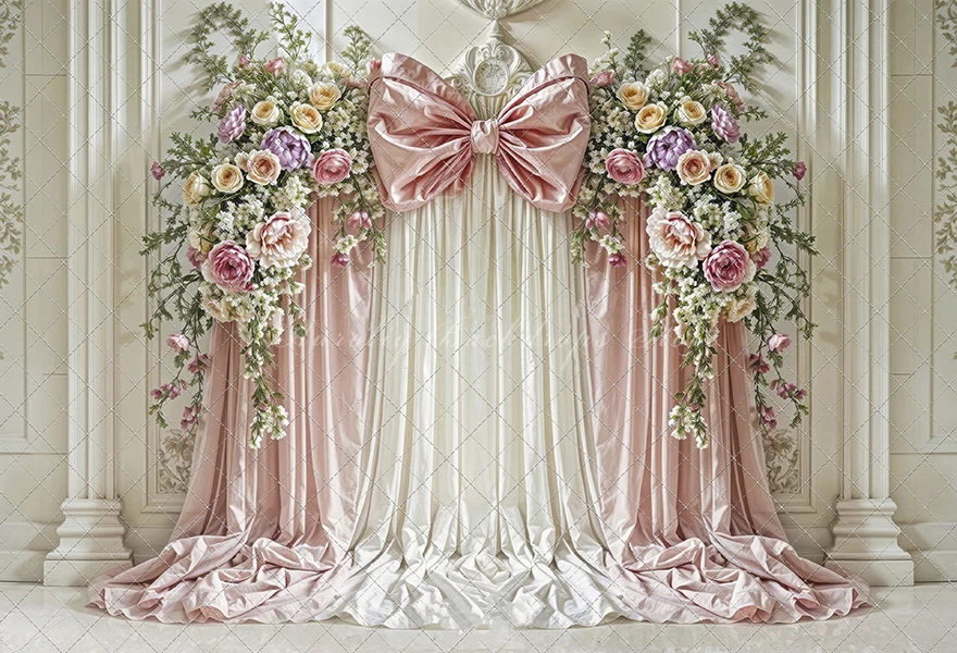 Ivory Luxe Photography Backdrop Kids Baby Cake Smash Photocall Decor Wildflower Macrame Boho Archway Studio Backgrounds