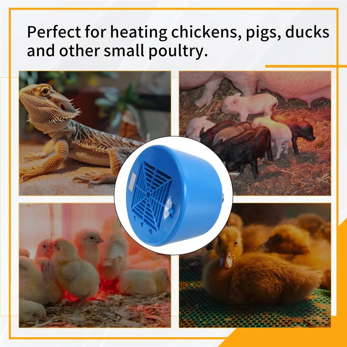 AA19 Insulation Lamp Smart Constant Temperature for Pets Brooding Heating Lamp Warm Air Lamp Reptile Insulation Lamp(Blue)