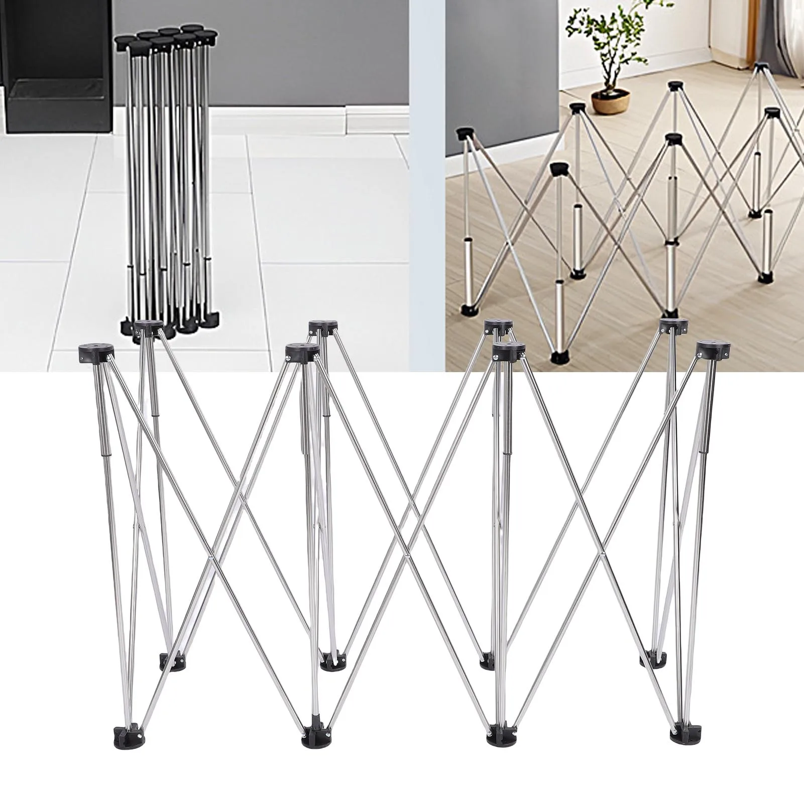 Folding Workstand Quick Setup Stable Support 800KG Load Bearing Foldable Stainless Steel Spider Leg Workbench for Construction