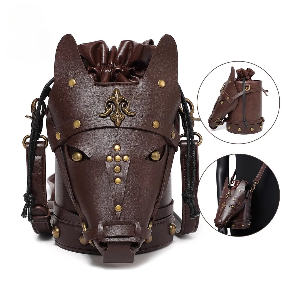 

Niche design retro style creative horse head women shoulder messenger bag