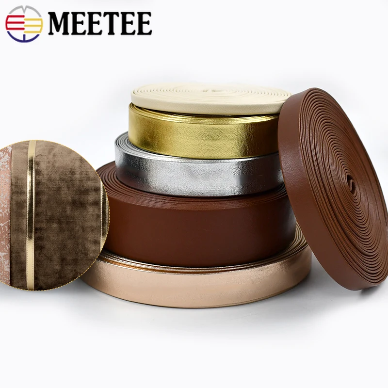 

5Meters 5-50mm PU Leather Webbing Tape for Clothing Bag Strap Necklace Ropes Sewing Accessory Faux Ribbon Bias Binding Trimmings