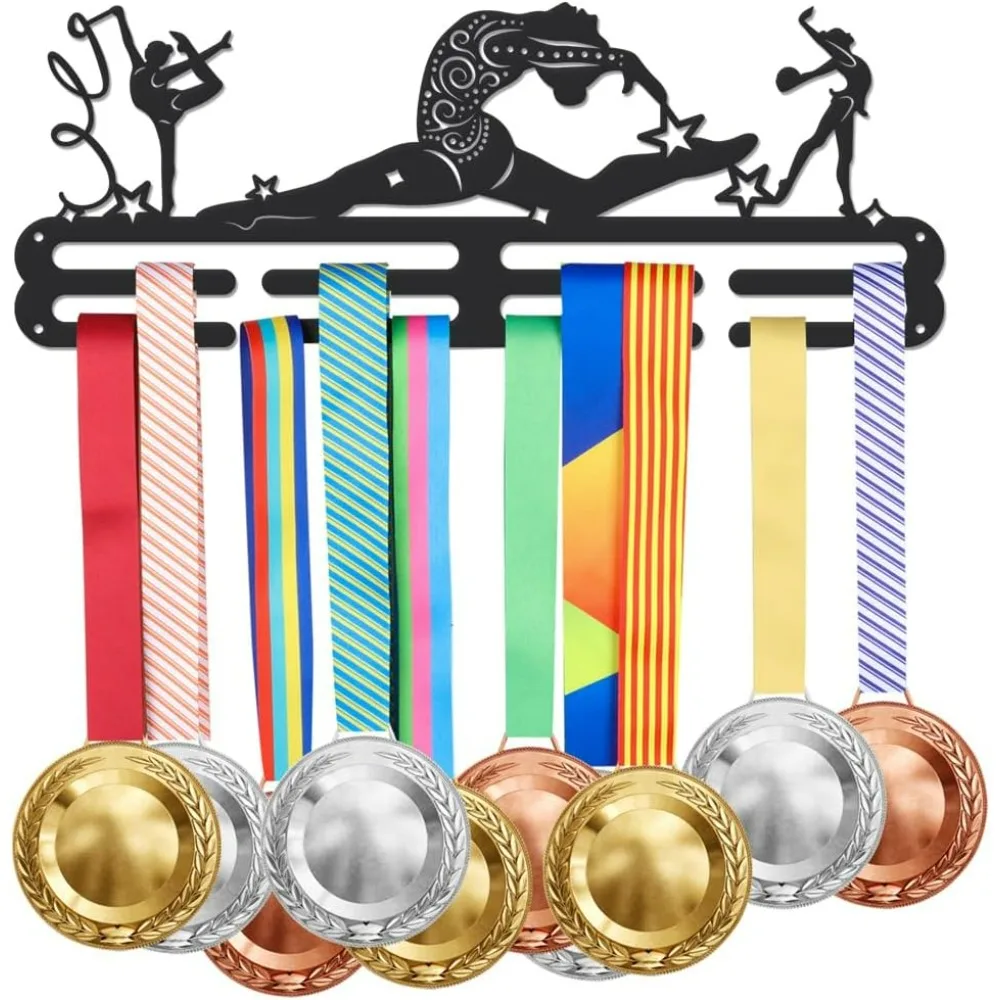 Gymnastics Medal Hanger Display Mandala Design Wall Rack Frame Shelf Awards Ribbon Rhythmic Gymnastics Holder Display Rack