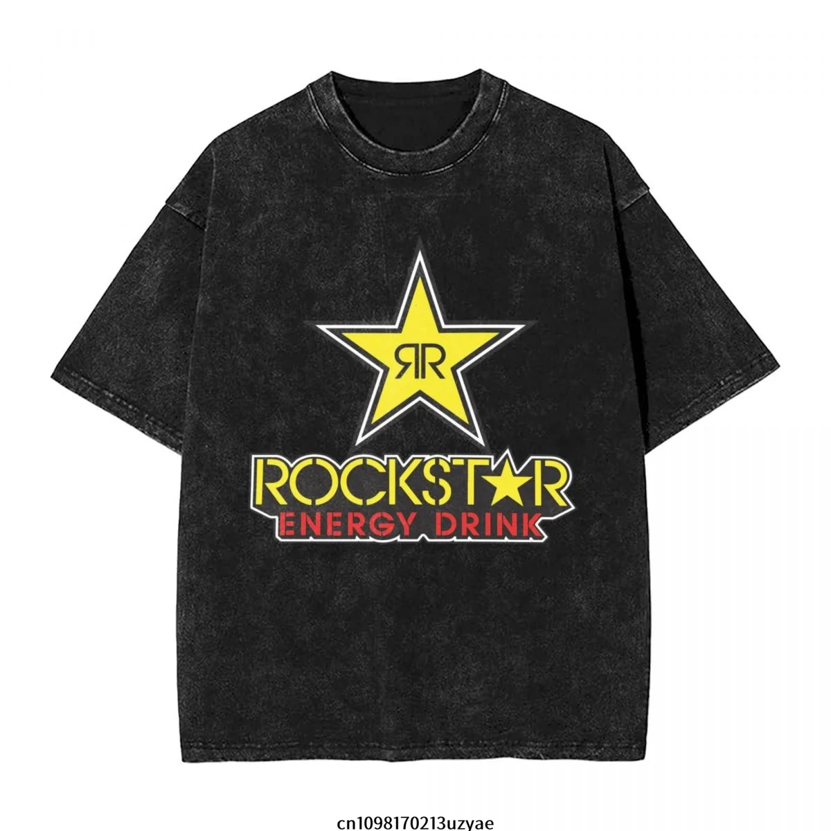 Camiseta de manga corta de algodón vintage para hombre de Rockstar Energy Drink, camiseta de verano estilo hip hop