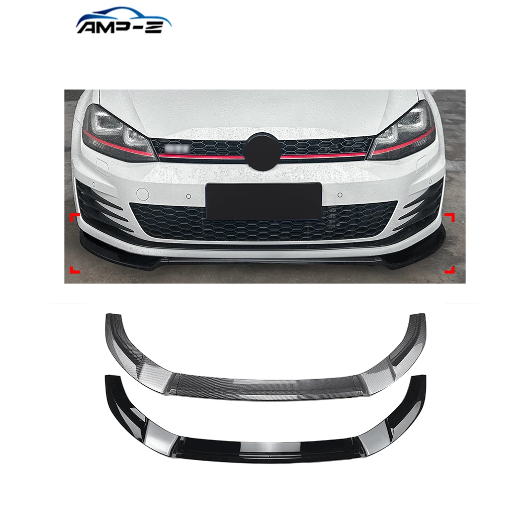 

AMP-Z Hot Sale High Quality Plastic Material Front Bumper Lip for Golf Mk7 gti R-line 2013-2016 Front Splitter