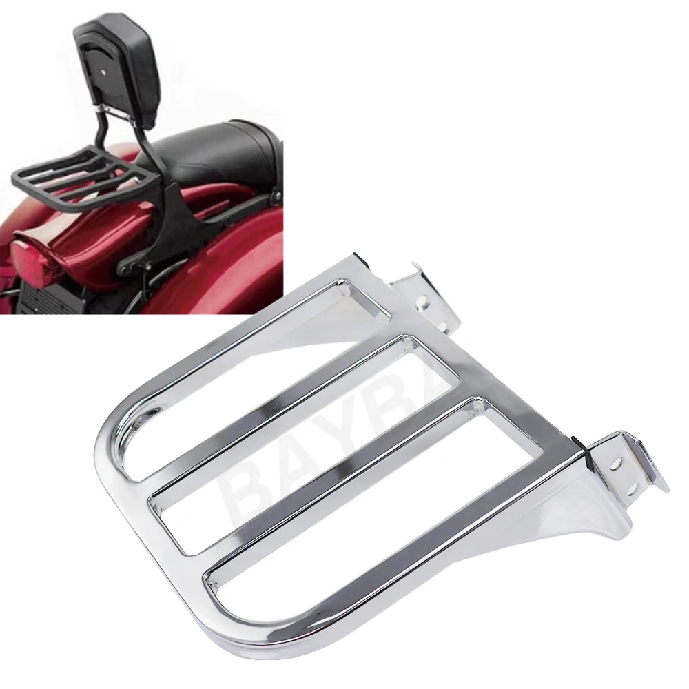 Motorcycle Sissy Bar Backrest Luggage Rack Rear Carrier Fit For Harley Sportster XL 1200 883 Dyna Heritage Softail FLST