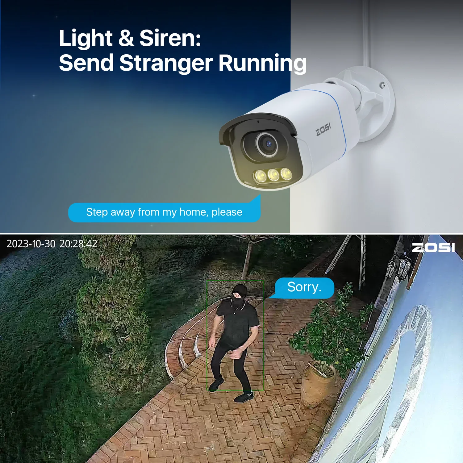 ZOSI C186 5MP 3K PoE IP-камера безопасности для улицы Aurora Lux True Color ночного видения F1.0 камера наблюдения с большой диафрагмой