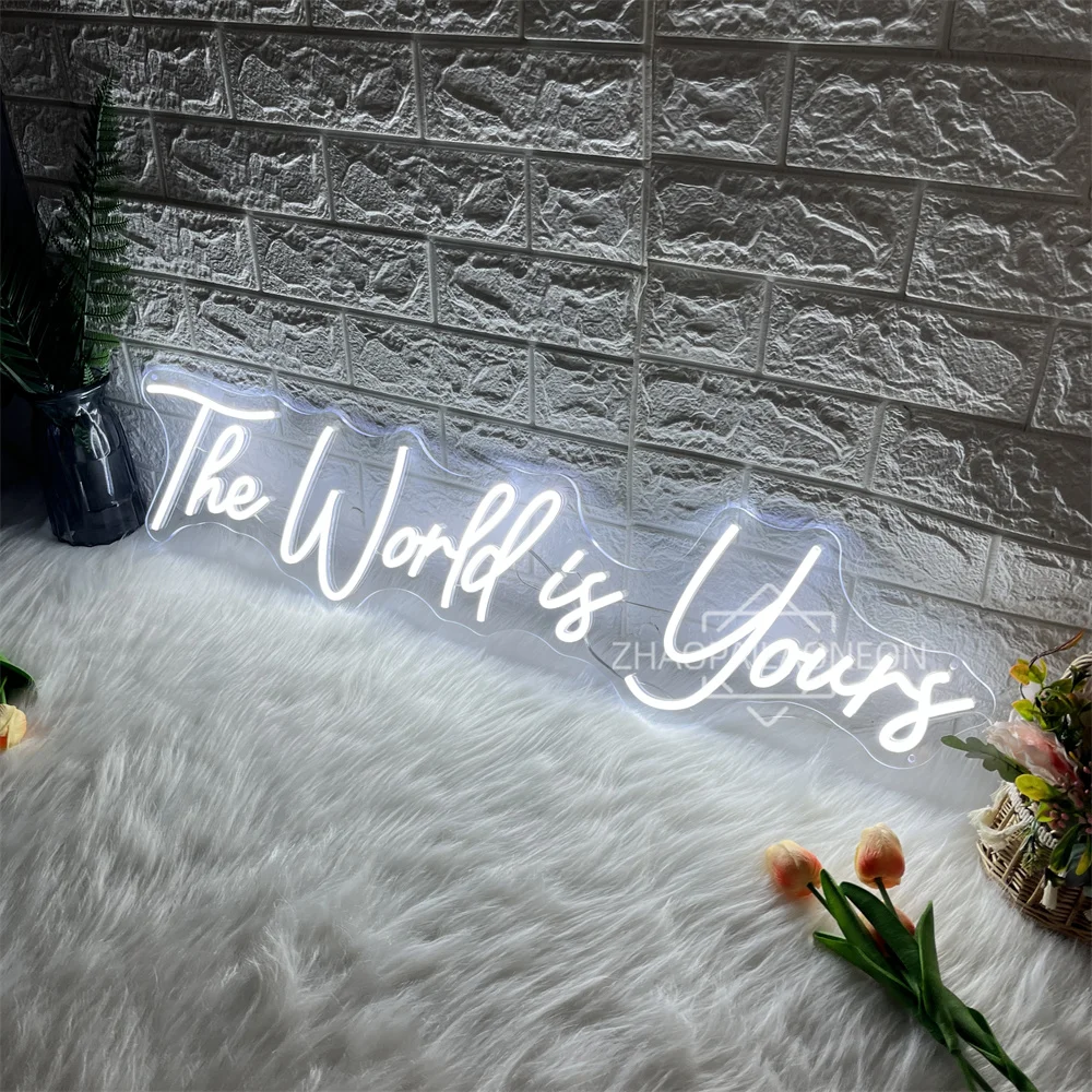 The World Is Yours Neon Led Sign Game Room Decor Wall Hanging Neon Lights Signs Gaming Room Bedroom Decoration Gift Birthday - view 4