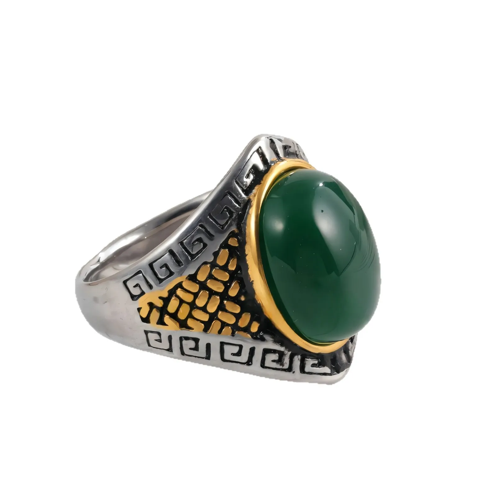 

Natural Tiger Eye Stone Men's Ring Gemstone Inlaid Fashion Band Stylish Durable Statement Jewelry Trendy Masculine Accessory