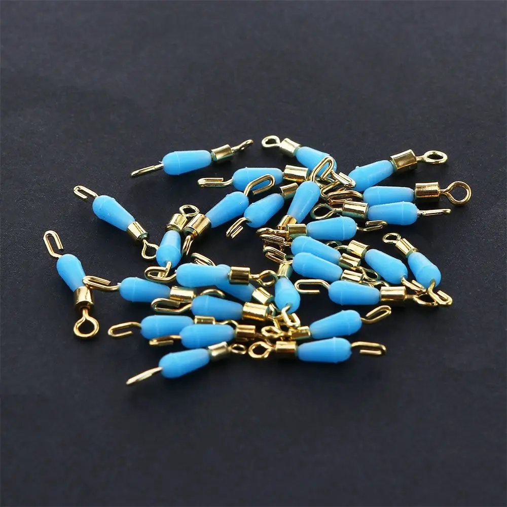 Tackle 10pcs/lot Fast Link Fishing Gear Rotation Drift Color Copper Head Fishing Floats Swivels Line Hook Connector