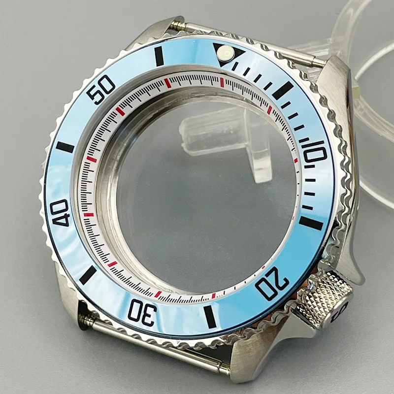 42mm SKX007 Watch Case NH35 Case with Flat Double Sapphire Glass Curved Ceramic Bezel Insert For NH35 NH36 4R 6R 7S Movement