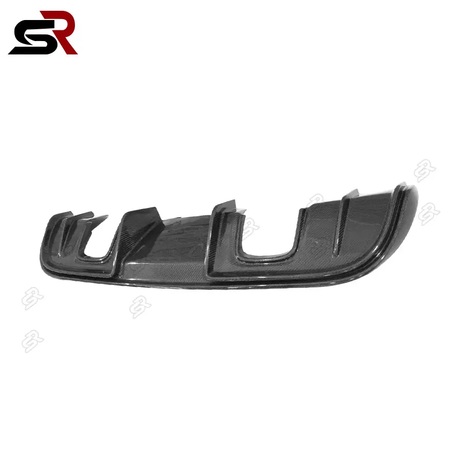 Rear Diffuser Lip Splitters Cover fit for Porsche 718 Cayman Boxster Real Carbon Fiber Bumper Protector Double out FRP 2016-2022