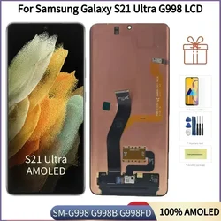 Montaje de digitalizador de pantalla táctil LCD con puntos, Pantalla AMOLED para Samsung Galaxy S21 Ultra, SM-G998F/D, 6,8