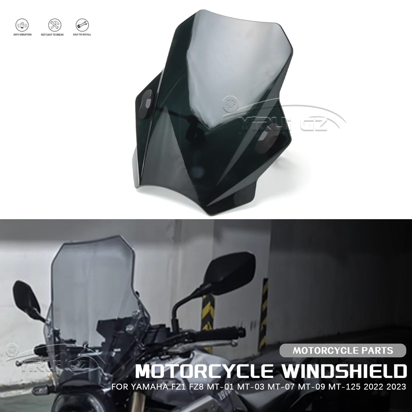 

Ветровое стекло для мотоцикла, дефлектор, защита для Yamaha FZ07/MT07, FZ09/MT09, FZ18, SR400, YZF R6