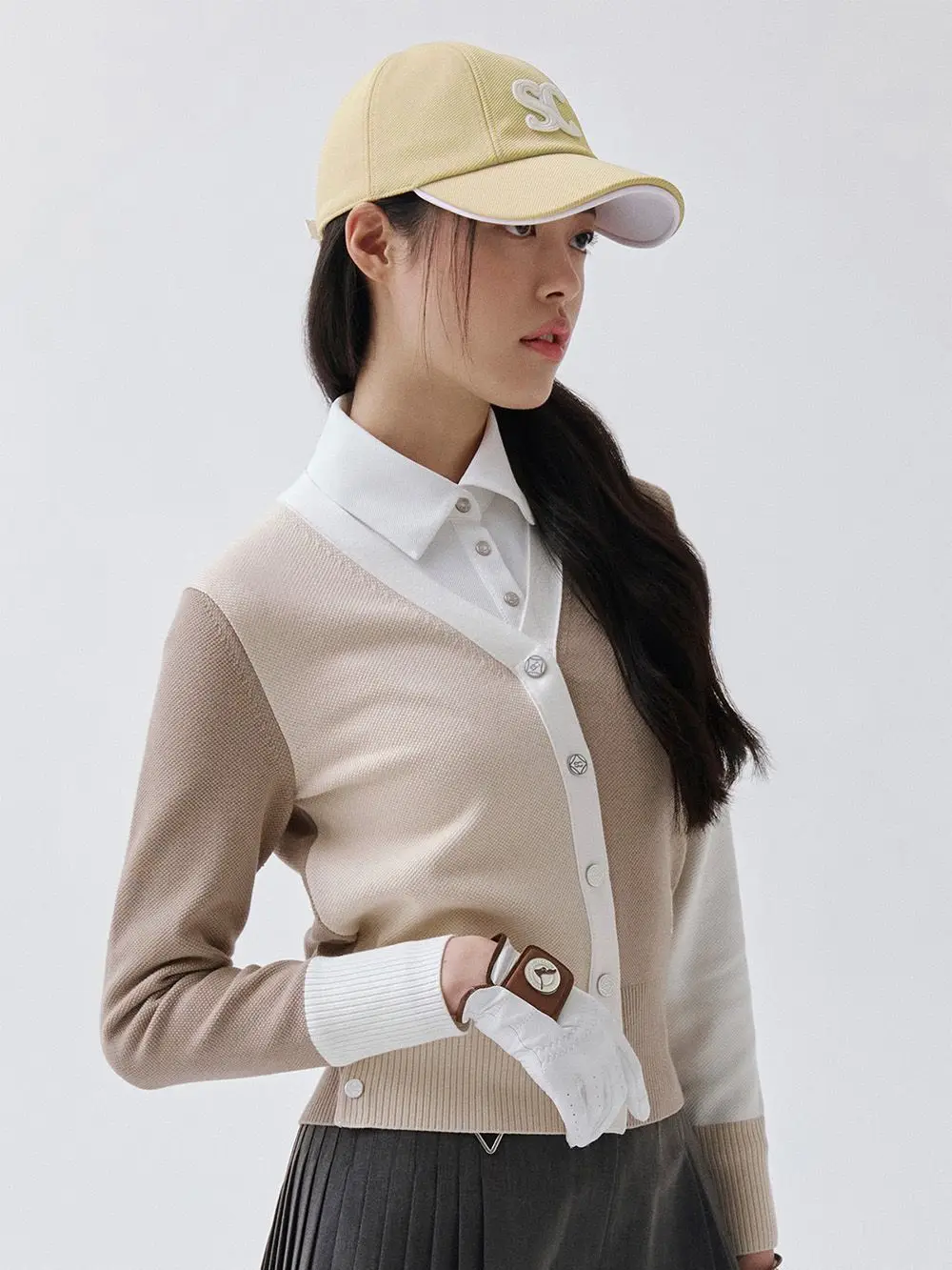 

Women's Golf Jacket Minimalist Color-Blocked Warm Knit Cardigan New Arrival for Fall/Winter